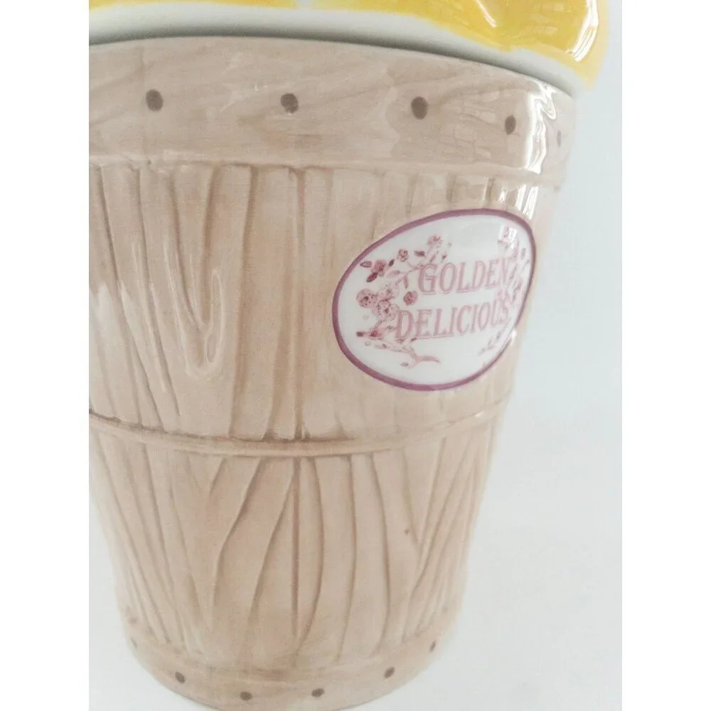 Pfaltzgraff Golden Delicious Apple Basket Ceramic Cookie Jar 11